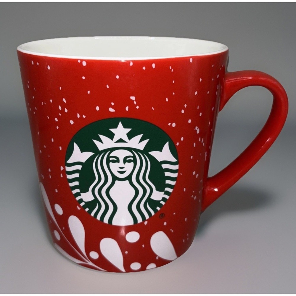 2020 Starbucks Christmas 18FL Oz Red White Ceramic Coffee Mug Tea Cup EUC